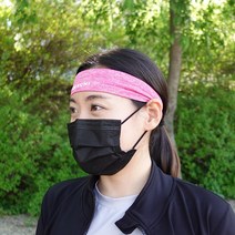 위즈맥스 REX 땀흘림방지 쿨 헤어밴드, 핑크