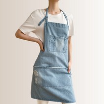 포트녹스 워싱 공방 데님 청앞치마 카페 바리스타 에이프런, 워싱 연청, 1개