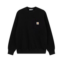 Carhartt 포켓 퓨어 컬러 긴팔 티셔츠 맨투맨 남녀 캐주얼 루즈핏
