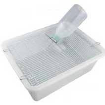 실험용 쥐 사육장 플라스틱 하우스 과학 연구용 흰쥐, 곡선 실리콘 물병 37x28.5x11