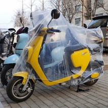 눈비올때 스쿠토 보호용 방수커버 개인창고 자전거가림막 오토바이가리개, 바이크 투명PE커버(M)