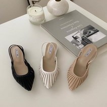 브이와이 여자 로우힐구두 뾰족코 FW 플랫슈즈