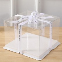 선물 투명 상자 박스 포장 케이스 고급리본 제공, 22*22*24, 4개