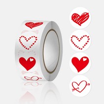 하트 스티커 롤 500x2.5cm 라벨 베이킹 포장 봉투 씰 소기업용 2.5 개/롤, 한개옵션0, 한개옵션0