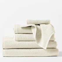 Coyuchi Air Weight 유기농 타월 6피스 세트 무염색 미국직송 283896, 6 Piece Set, 무색