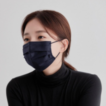 중형 고래마스크 / 연약한 피부에 부드러운 국내원단, [고래 덴탈] 딥 네이비 1박스 (중형)