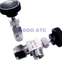 유량 제어 차단 크레인 니들 밸브 조정 가능한 직각 바늘 하드 튜브 SS304 6 8 10 12mm 1/8 1/4 3/8 인치, [04] 12mm