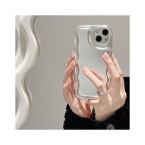 실버 파도 유광 에어범퍼 웨이브 풀커버 아이폰 케이스