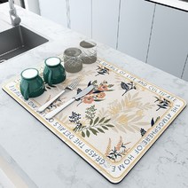 식기 건조대 드라잉매트 컵 설겆이 선반 매트, 6-30*40cm
