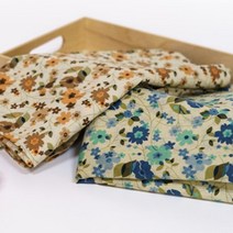 자투리 면60수아사 플라워그로브 택1, 면60수아사 플라워그로브 블루