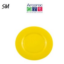 SM 아코록 루미락 접시 32cm (전면) 노란색 플레이트 플레이팅 파티 접시, 하얀색