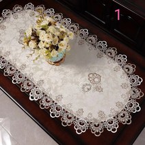 Dream 레이스 타원형 탁자용 테이블보 식탁보 C566, 70*130cm, 6