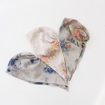 지오마켓 봄 여름 여성 얇은 삼각 플라워 두건 중년 패션 머리 헤어두건