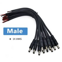 커넥터 16AWG 2PIN 5.5x2.1mm / 5.5X2.5mm 전원 플매트 카펫 러그 DC 수 암 케이블 와이어 30cm 어댑터 소켓 잭 LED 스트립 조명용, 02 14AWG Male, 02 5.5X2.5mm, 02 2pcs, 1개