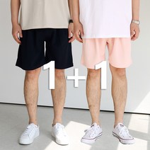 [맨즈북] 1+1 여름 편한 스판 남자 여행 반바지 와이드 5부밴딩팬츠