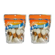 벨버드 치킨 밀크껌 애견간식 10p, 2개, 소가죽 + 닭고기 혼합맛