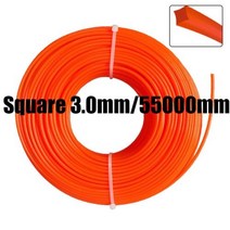 전동공구 부품 24mm27mm3mm 잔디 트리머 라인 나일론 로프 코드 스트리머 브러시 커터 헤드 깎는 기계 액세서리, Square 3.0mm 55m