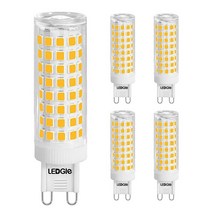 Ledgle G9 LED 전구 5개 10W(100W 할로겐 동급) 100LED 900LM 웜 화이트 라이트 세라믹 바이핀 베이스 천장 조명 및 가정용 조명용 깜박임 없음 조도 조절, Warm White, 5 Count (Pack of 1)