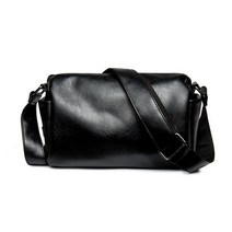 Badenroo 패션 남자 가죽 메신저 가방 간단한 남자 Crossbody 가방 캐주얼 남성 어깨 배럴 가방 여행 Satchel Bolsas, Black