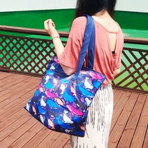 코스라 보냉 에코백 캠핑용 피크닉가방 아이스 쿨러백 대용량 30L, 블루돌핀