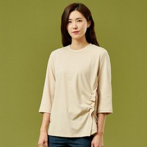여성 셔링 디테일 7부 티셔츠 LCTSL822_[2colors]