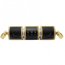 오토바이 오디오12V 7W 오토바이 스피커 블루투스 V2.1 + EDR 방수 오디오 모터바이크 스테레오 FM AUX USB, 02 Golden