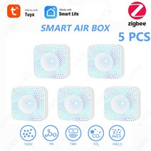 TuyaZigbee 스마트 공기 품질 모니터 CO2 미터 센서 자동 경보 VOC HCHO PM2.5 가스 측정기 온도 습도, 09 5 피스S