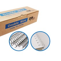 팬시로비 제본용 더블 와이어링 WIRE RING 3:1/9.5mm 1갑 100개입 트윈링 흑색/백색, 흑색