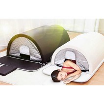 온열돔 찜질기 접이식 원적외선 열돔 가정용 돔사우나, 옥 가열 패드가 있는 흰색