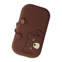 LIHITLAB PuniLabo 지퍼 파우치 19.1cm x 3.8cm(7.5인치 x 1.5인치) 그레이 캣(A7716-4), Large 7.5 × 1.5 inches, Bear