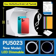Puluz 미니 사진 스튜디오 라이트 박스 3 모델 led 라이트 사진 소프트 박스 접는 슈팅 텐트 박스 키트 612 배경 배경, 협동사, 20cm 링 LED