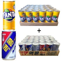 환타 파인애플향250ml(30캔) + 맥콜190ml(30캔), 60캔