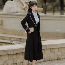 개화기 경성 스타일 사진 광고촬영 원피스 가을/겨울 여성 프렌치 슬림 긴팔