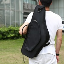 색소폰 가죽 케이스 가방 리드 케이스 방수 알토 색소폰 색소폰 가방 케이스 조절 가능한 어깨 끈 포켓이있는 15mm 폼 더블 지퍼, 없음