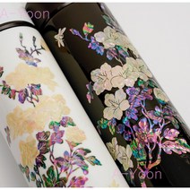 유광자개텀블러 보온보냉병 나전칠기 외국인 기업단체고급선물용, 블랙