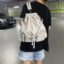 복조리 레더 지퍼 포켓 숄더백 겸 백팩