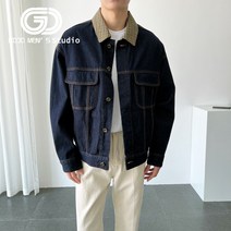 남성 가을 데님 재킷 체크 무늬 포켓 버튼 탑 느슨한 캐주얼 재킷 가벼운 친숙한 스타일 한국 버전 편안한 단색 잘 생긴 긴팔 옷