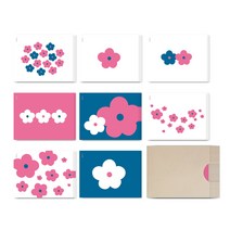 이몽디자인 미니엽서 팝플라워 32세트(봉투포함64p) 미니 메세지 카드 엽서 세트