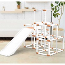안전한 사고방지 아기 놀이기구 실내용 유아 정글짐, 화이트오렌지 접이식 슬라이드