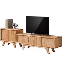 참죽나무 1800 원목 협탁 거실장 세트, 참죽나무(도장)