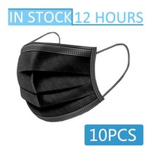 안전마스크 일회용 블랙 페이스 마스크 3 레이어 Meltblown 필터 안전 통기성 마스크 마스카라 quirurgicas homologadas masque mouth mask, Black-10pcs, Black-10pcs