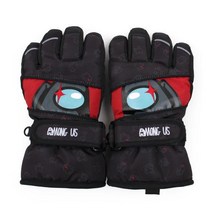 어몽어스 블랙 오지 아동 손가락 스키 장갑 어둠 두껍고 따뜻한 겨울장갑 초등 어린이 키즈용 귀여운 스타일 코디장갑