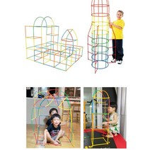 5세 소근육발달 빨대블럭 창의력 만들기 300p 도형만들기 집만들기 8살 7세