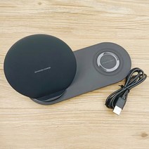 무선충전기 Qi 무선 빠른 충전기 EP-N6100 스탠드 2 1 갤럭시 S21Ultra S22 S20 S9 S10 플러스 S8 시계 S3, 01 Black, 1개
