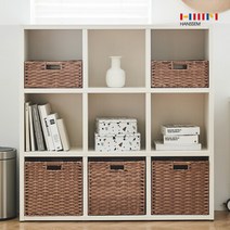 한샘(생활) 한샘 라탄 패턴 바스켓 2color 바구니, 02.라탄 패턴 바스켓 다크브라운(대)