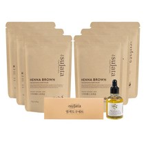 유기농 헤나 염색 수자타 헤나 100g 새치 저자극 염색약, 브라운, 6개입