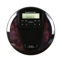 씨디플레이어 충전식 컴팩트 디스크 음악 플레이어 1050mAh 휴대용 개인 워크맨 충격 방지 보호, 검은색