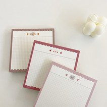 [볼터치들] mini 모눈 떡메모지 (3color), 파우더핑크