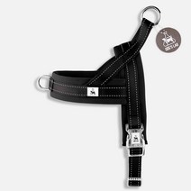 독스랩 강아지 하네스 가슴줄 L형 앞섬방지 소형견 중형견 앞고리, 블랙