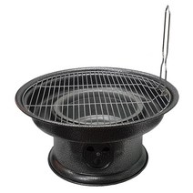 캠핑 그릴 물받이 얼룩원형 숯불 바베큐화로 화덕 BBQ 숯불화로 번개탄화로
